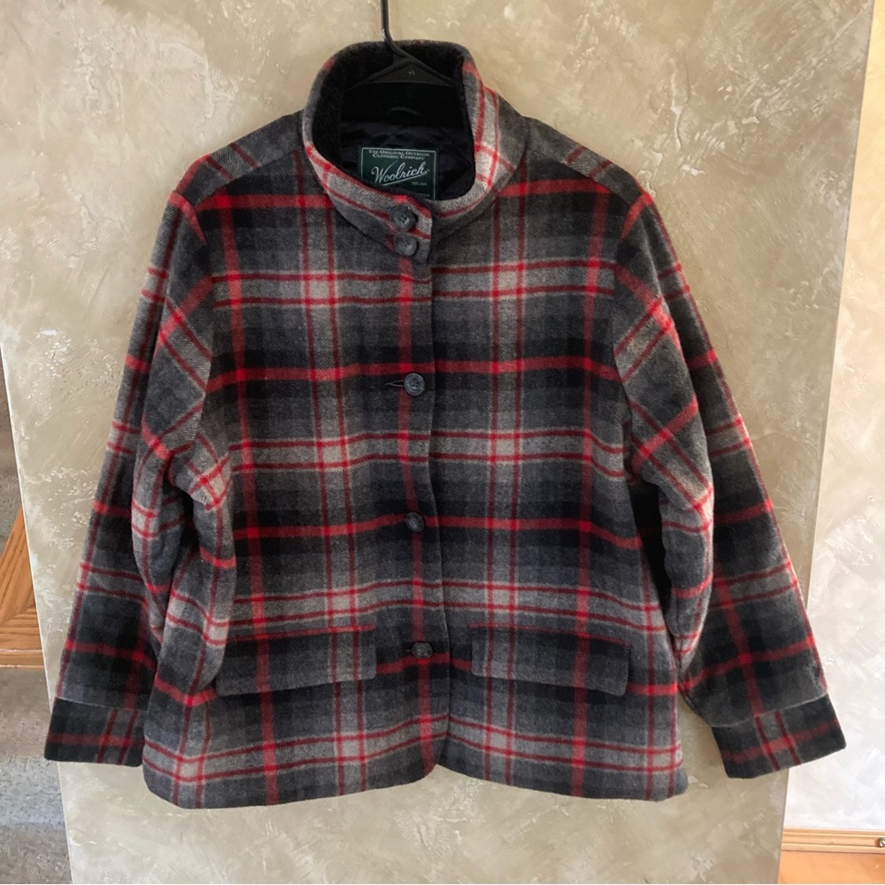Woolrich Plaid Wool Coat